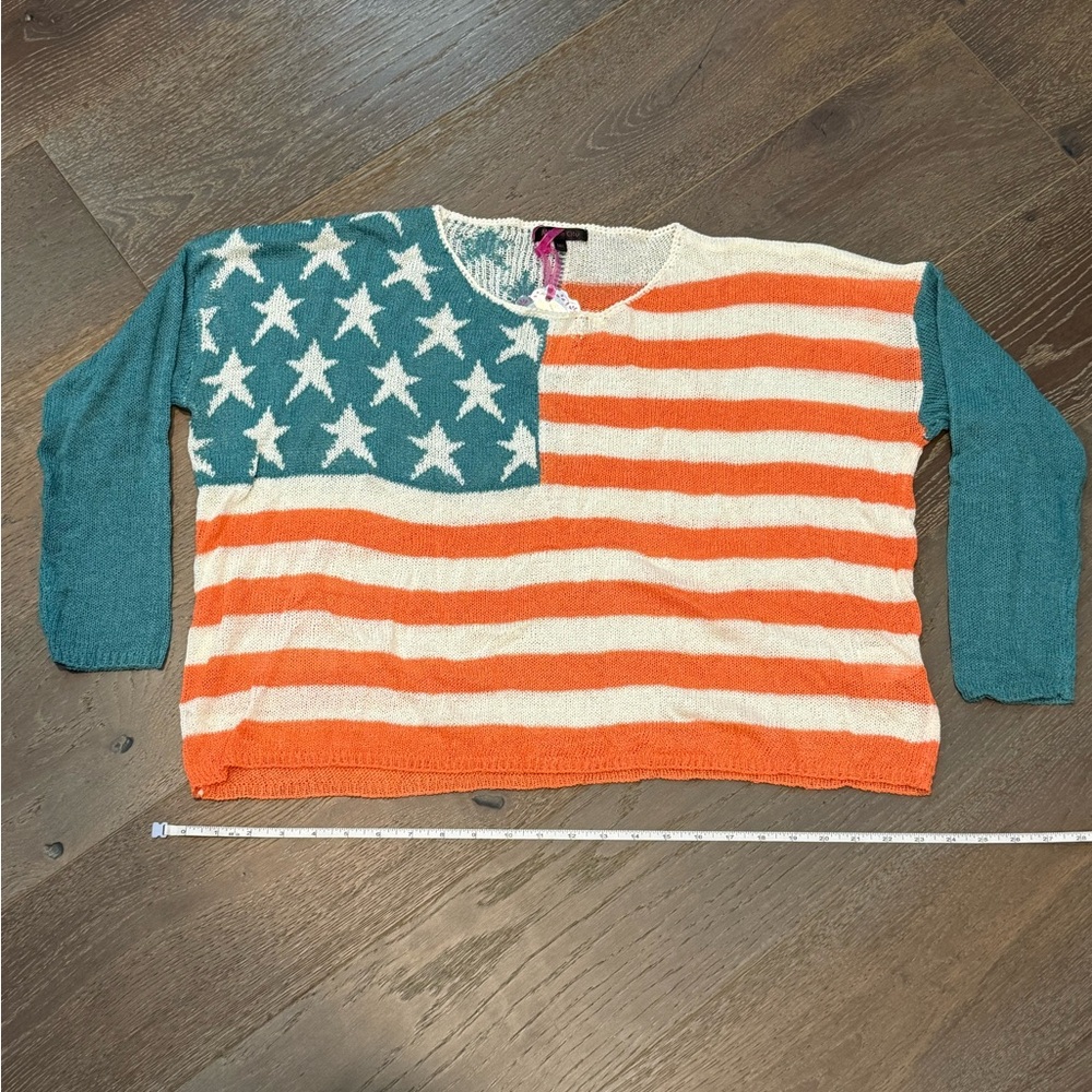 American Flag Light Knit Sweater M/L